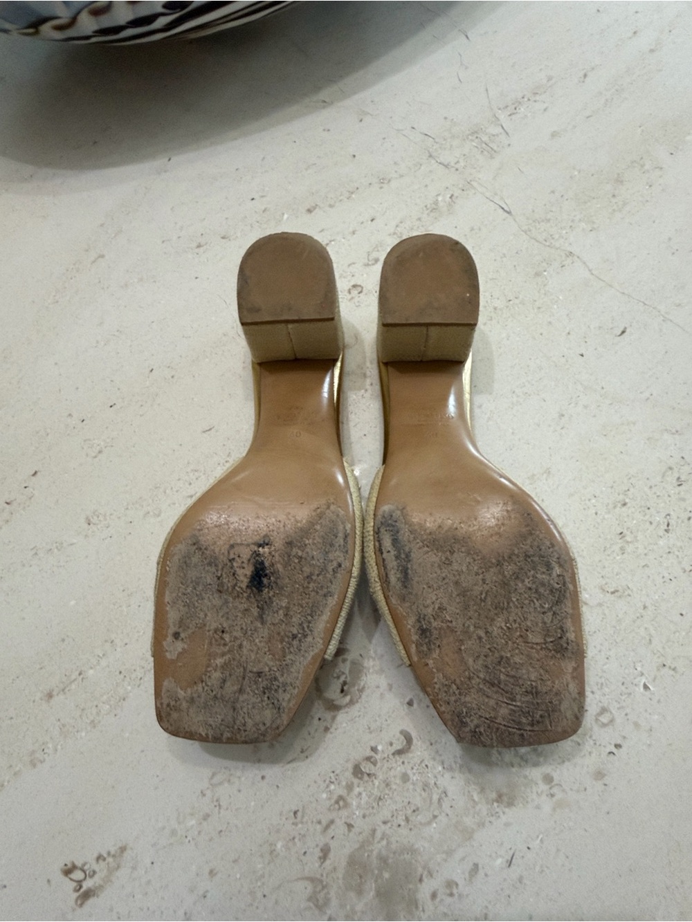 Dior Beige Floral Logo Slide Mules with Black Insole - Picture 5 of 5